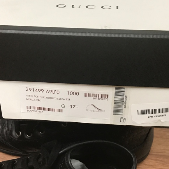 GUCCI GG GUCCISSIMA MICROSOFT NERO SNEAKERS SIZE 6.5 - Picture 6 of 7